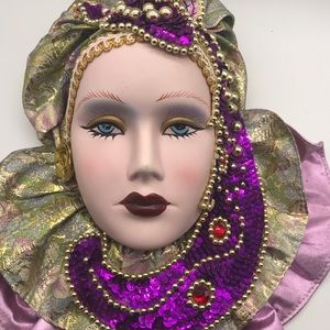 Mardi Gras porcelain vintage wall art.